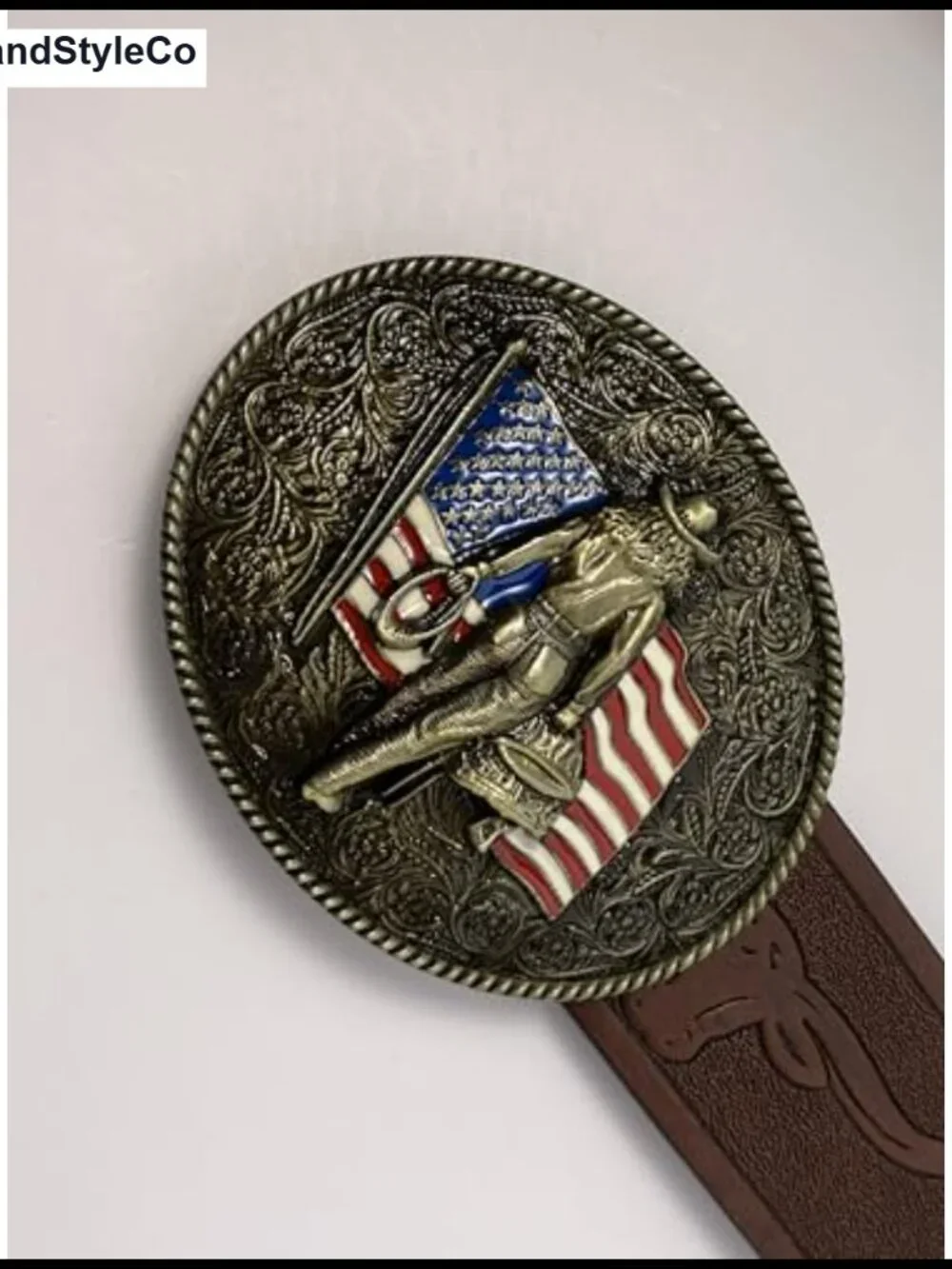 Western Cowboy Turquoise Belt Buckle - Vintage Style Men's Accessory
